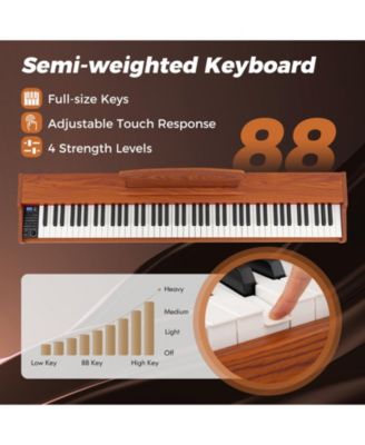 88 Key Semi Weighted Digital Piano With Adjustable Stand Triple Pedals And USB MIDI