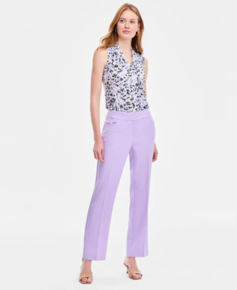 Women's High-Rise Straight Leg Pants - Lavender Mist