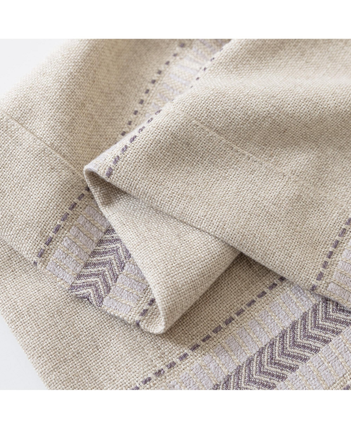 Awesome Home Linen Blend Geometric Striped Room Darkening Curtains Pair