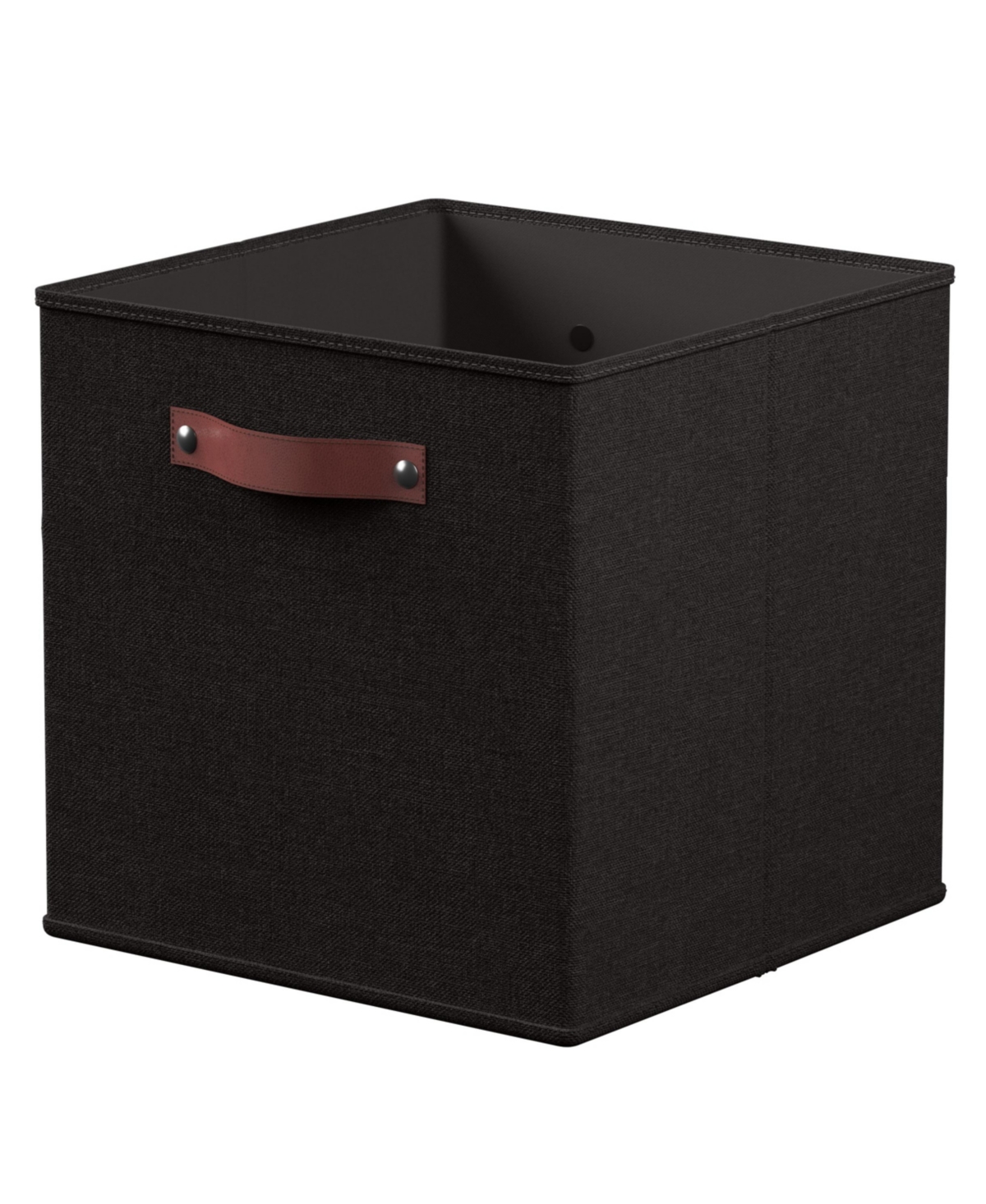 Ornavo Home 6 Pack Linen Fabric Kallax Storage Cube Bin with Faux Leather Handles