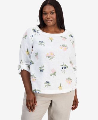 Plus Size Darling Floral Crewneck Shirt