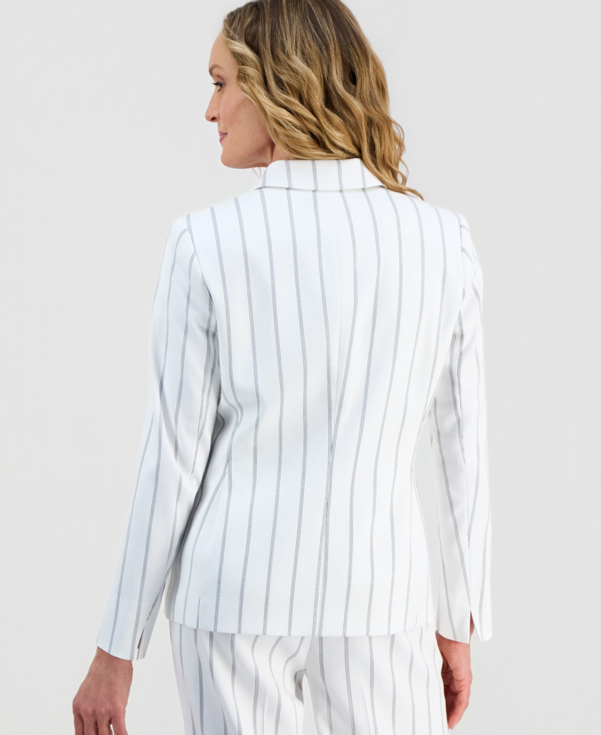 Kasper Women's Pinstripe One-Button Notch-Collar Jacket