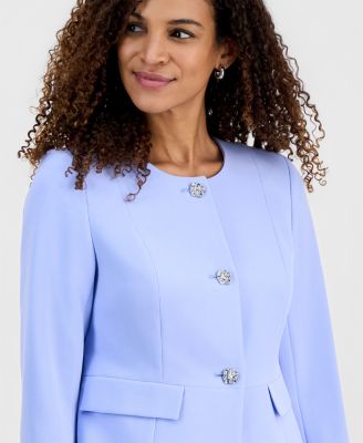 Women's Stretch Crepe Three-Button Waist Seamed Jacket