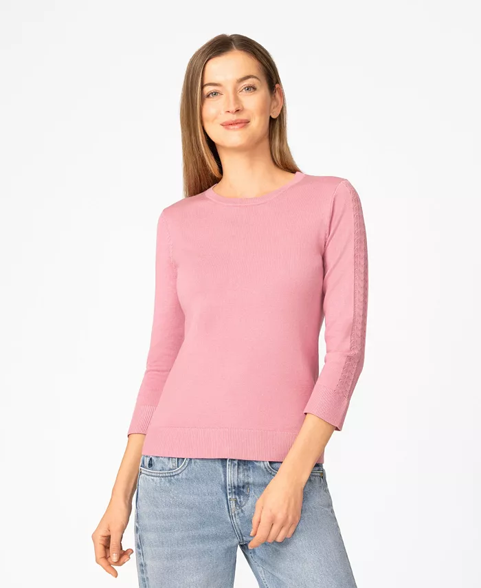 Women's Pointelle 3/4-Sleeve Sweater
