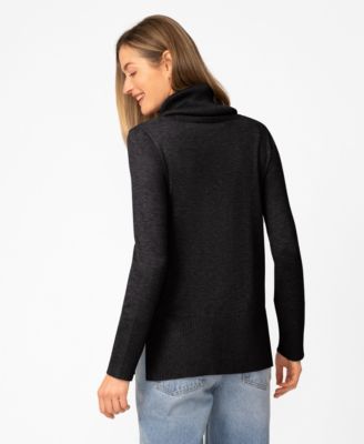 Women's Rib Cowl Neck Tunic Sweater