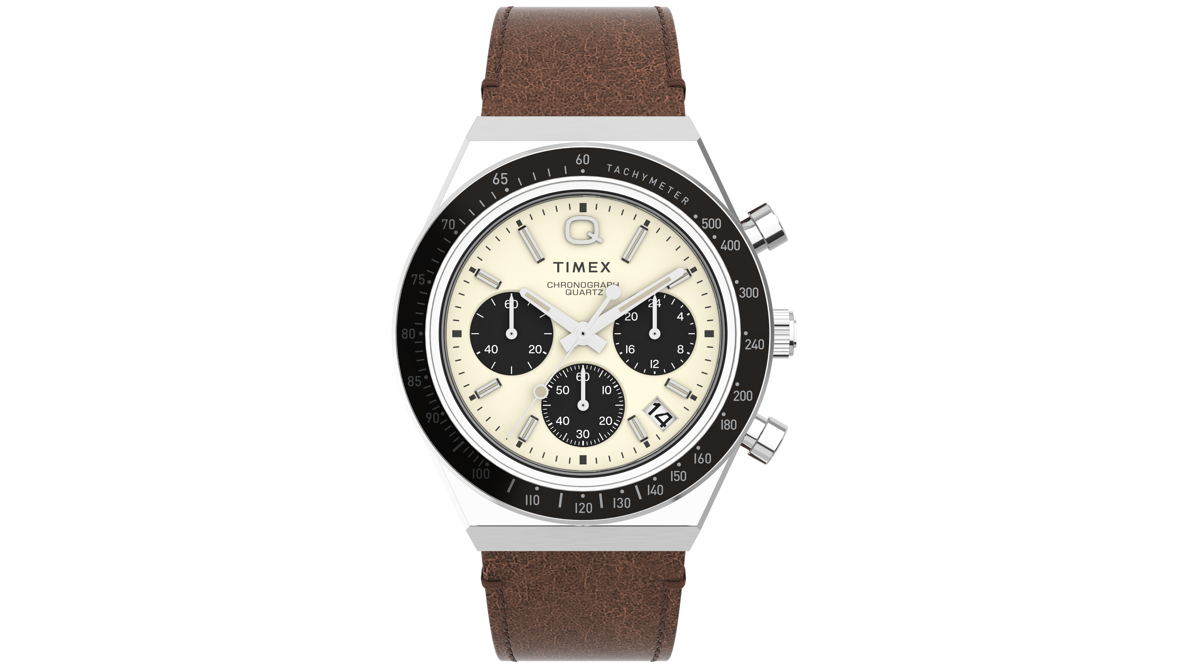 Timex Men's Analog Brown Leather Watch, 40mm