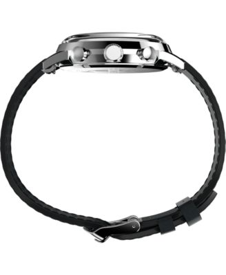 Men's Chronograph Black Leather Watch, 40mm