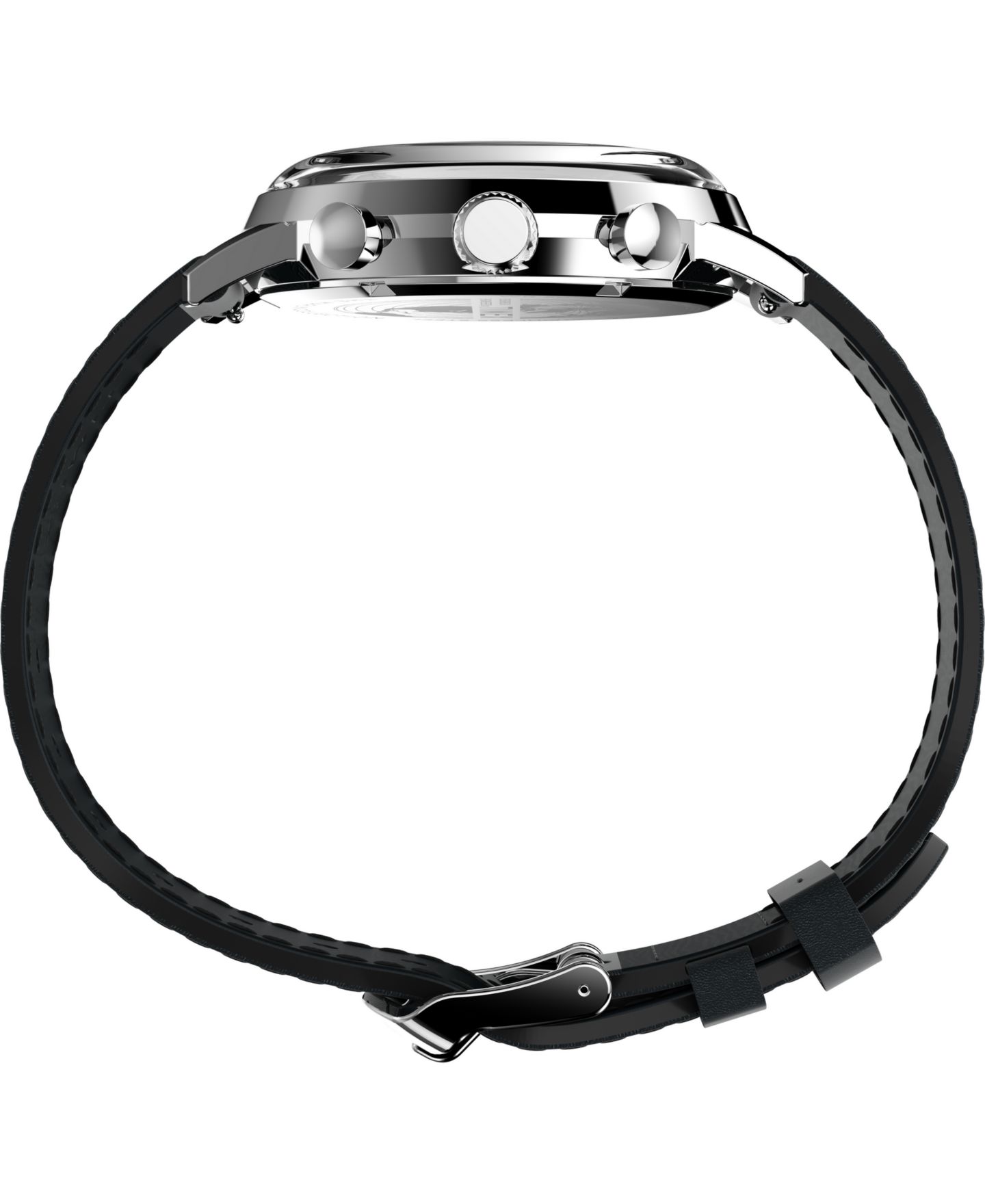 Мужские часы Timex Chronograph Black Leather Watch, 40mm — фото 2