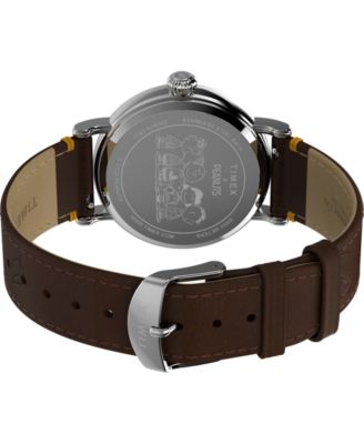Unisex Quartz Analog Brown Leather Watch, 40mm