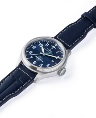 Men's Mechanical Automatic Blue Leather Watch, 41mm