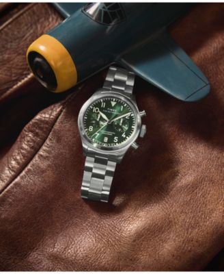 Men's Chronograph Silver-Tone Stainless Steel Watch, 41mm