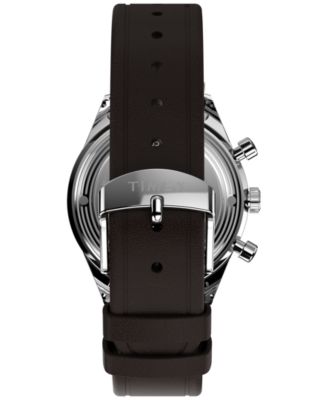 Men's Chronograph Brown Leather Watch, 40mm