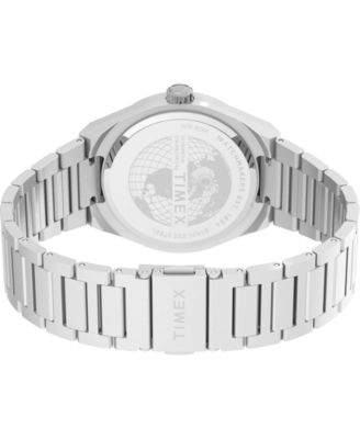 Men's Quartz Analog Silver-Tone Stainless Steel Watch, 39mm