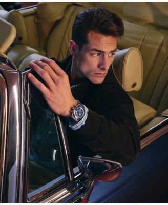 Men's Chronograph Blue Leather Watch, 40mm