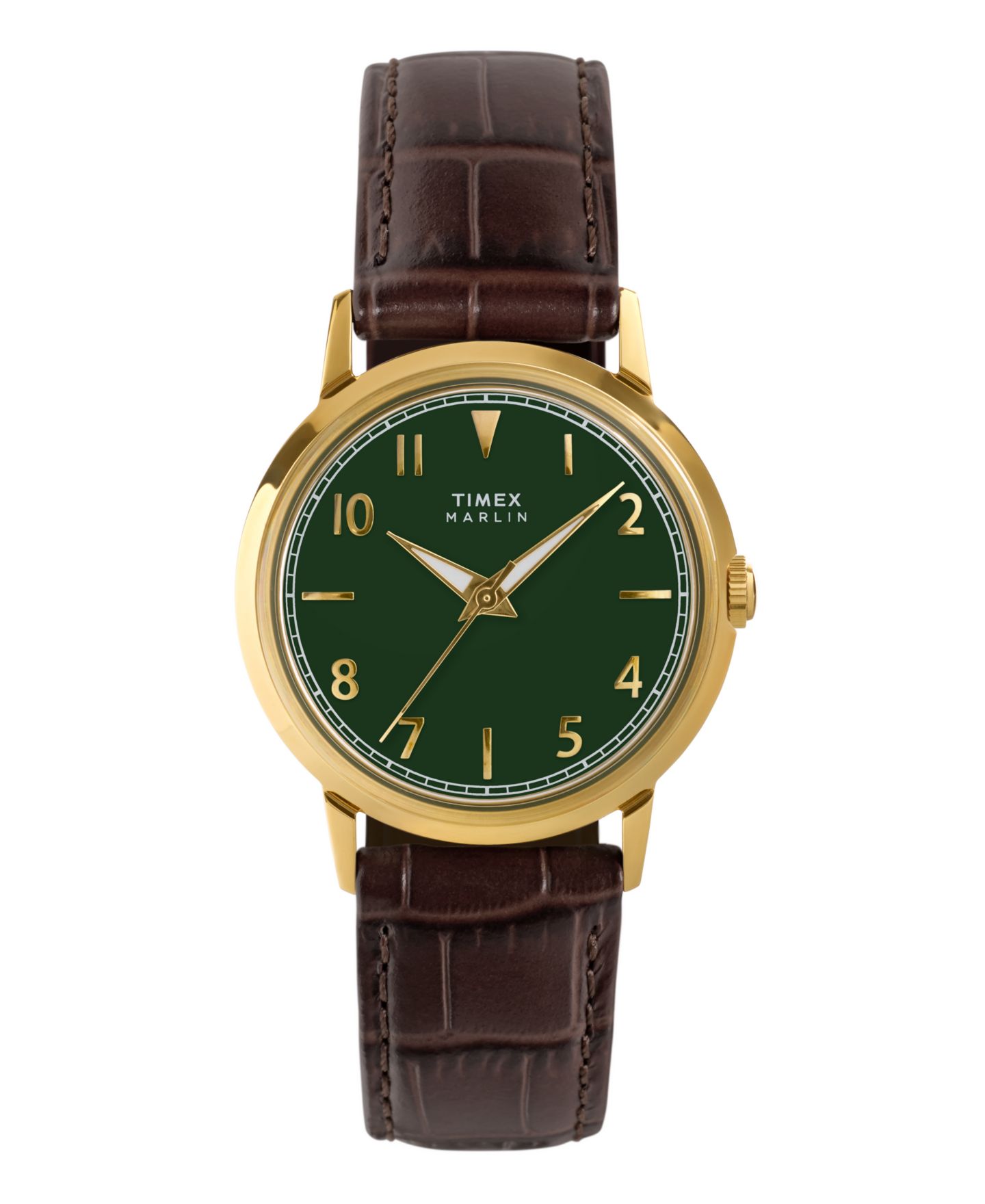 Кварцевые аналоговые часы Timex унисекс с коричневым кожаным ремешком, 34 мм — фото 1