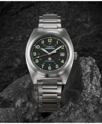 Men's Mechanical Automatic Silver-Tone Stainless Steel Watch, 39mm