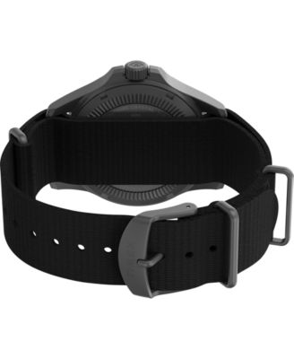 Men's Quartz Analog Black Fabric Watch, 41mm