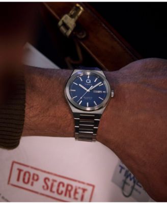 Men's Quartz Analog Silver-Tone Stainless Steel Watch, 39mm