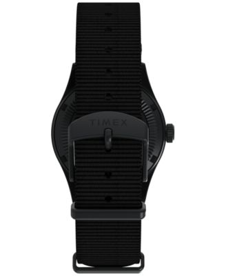 Men's Quartz Analog Black Fabric Watch, 36mm