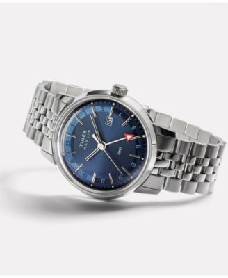 Men's Quartz Analog Silver-Tone Stainless Steel Watch, 40mm