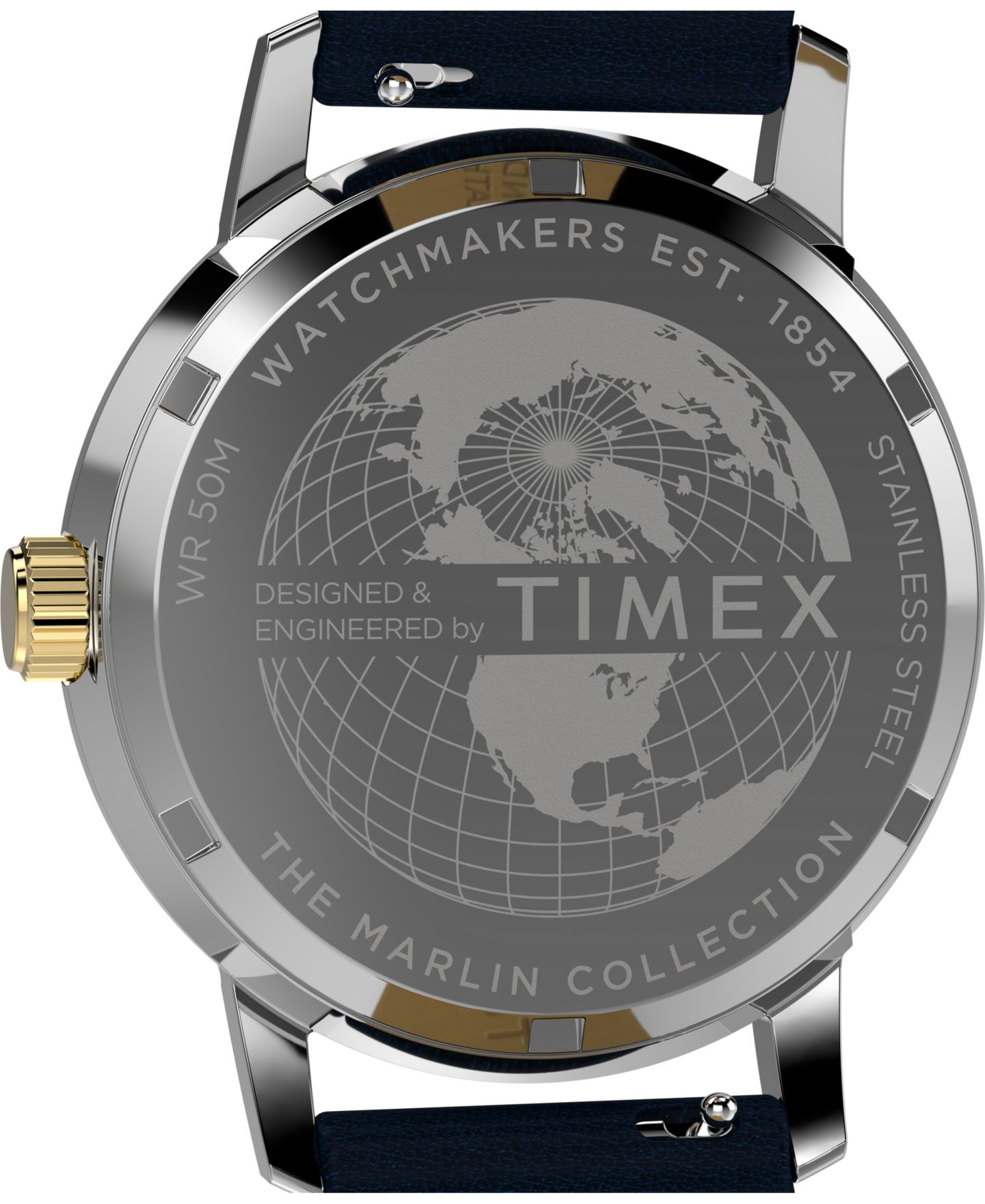 Мужские часы Timex Quartz Analog Blue Leather Watch, 40mm — фото 4