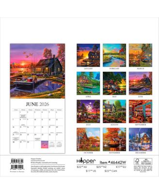 Hopper Studios Vintage Country | 2026 12 x 24 Inch (Hanging) Monthly Square Wall Calendar | Featuring the Artwork of Geno Peoples | Plastic-Free.