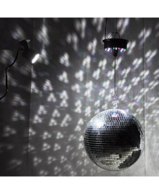2PCS 12" Large Disco Ball Mirror Big Hanging Glass Decor for 70s 80s Party Events Wedding DJ Dance Club Stage Lighting Silver
