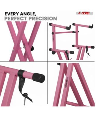 2 Tier Keyboard Stand Combo Heavy Duty Adjustable Piano Stand with Extension Arm