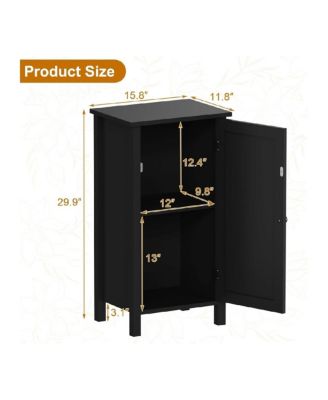 Bamboo Storage Cabinet with Woven Rattan Door, 2-Tier Space-Saving Freestanding Organizer, Natural Finish Nightstand/Side Table, Natural Color