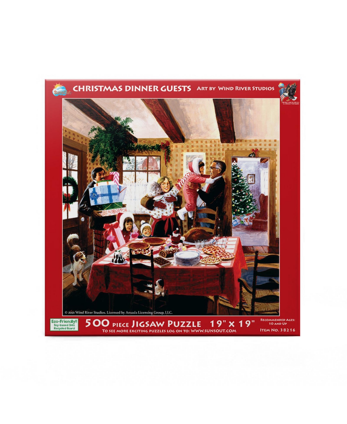 SunsOut Christmas Dinner Guests 500 piece Jigsaw Puzzle for Adults Christmas