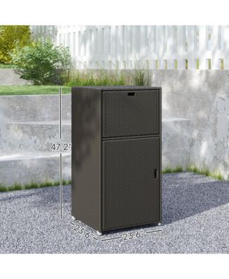 Outdoor Towel Rack for Pool with Drawer and Cabinet