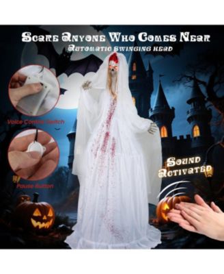 Halloween Animatronic Standing Bride 7.2 ft Haunted House Decoration