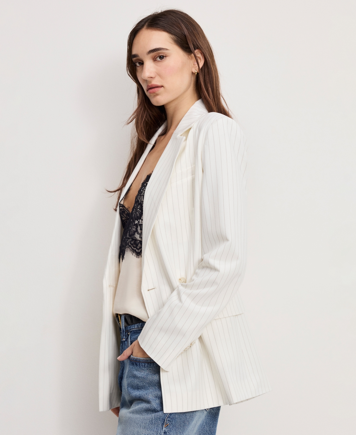 Good American Women's Essential Suiting Belted Jacket, Regular and Plus