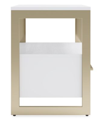 26" Emila 1-Drawer Stone Nightstand