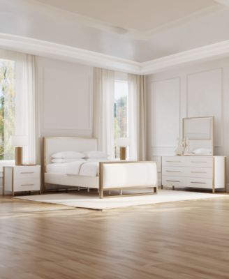 Emila 3-Pc. King Bed Set Upholstered King Bed, 2-Drawer Nightstand and Dresser