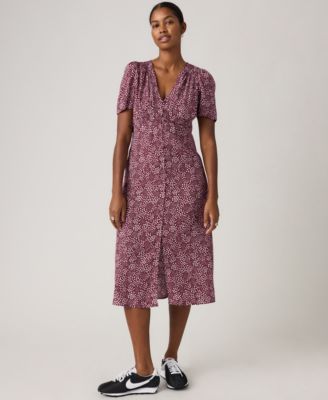 Levi's - Women's Paola Short-Sleeve Crepe Midi Dress
