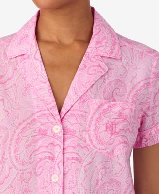 Women's Cropped Short Sleeve Pajama Set