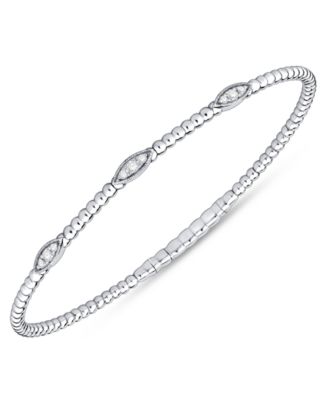 Diamond Flexible Bangle Bracelet (1/6 ct. t.w.) in Sterling Silver