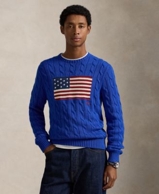 Men's  Cable-Knit Flag Sweater