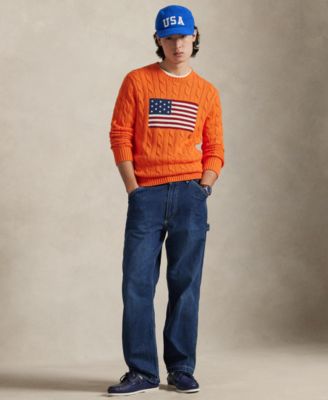 Men's  Cable-Knit Flag Sweater
