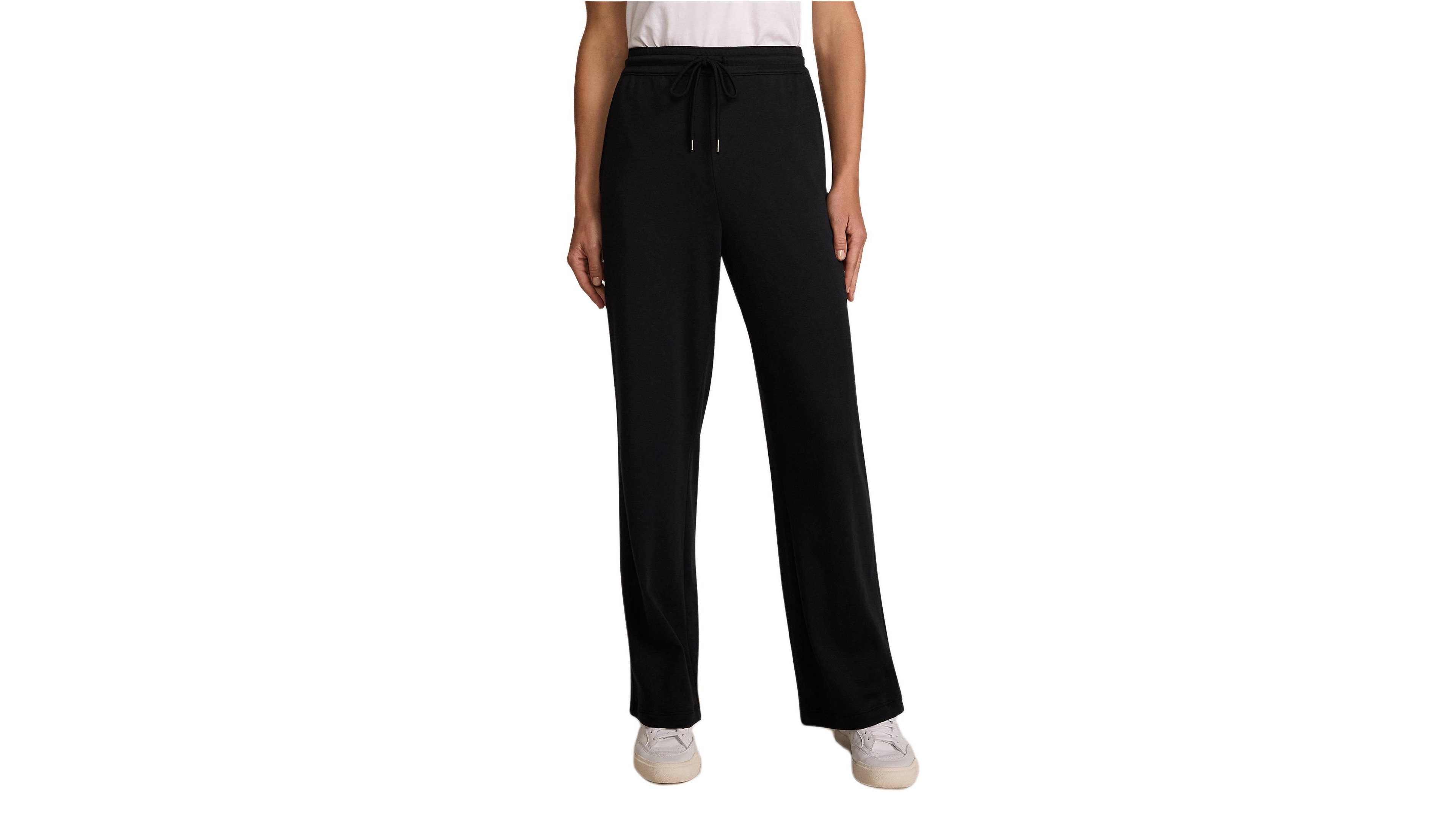 Lands' End Women's Sport Knit High Rise Pull On Relaxed Straight Leg Pants