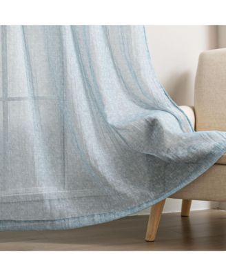 Crinkle Textured Semi-Sheer Rod Pocket Curtains Pair, 52"Wx 84"L