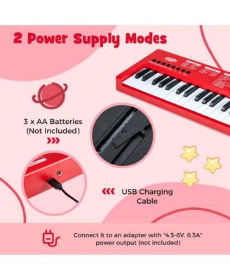 37 Key Kids Piano Keyboard with Rhythms and Microphone