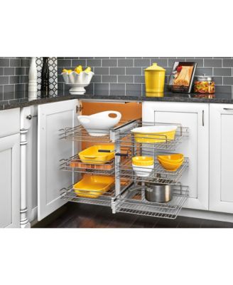 Pullout Corner Cabinet Organizer w/ Soft-close Three-Tier, 5PSP3-15SC-CR