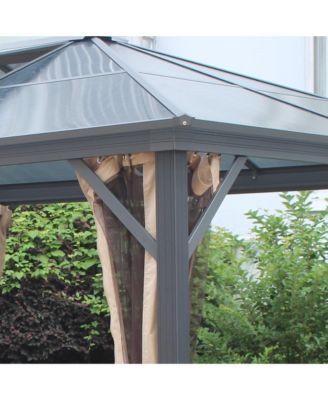 12' x 10' Hardtop Polycarbonate Gazebo Canopy with Top Vent,