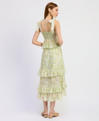 Women's Claire Ruffled Tiered A-Line Midi Skirt