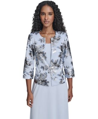 Petite 2-Pc. Printed Jacket & Midi Dress Set