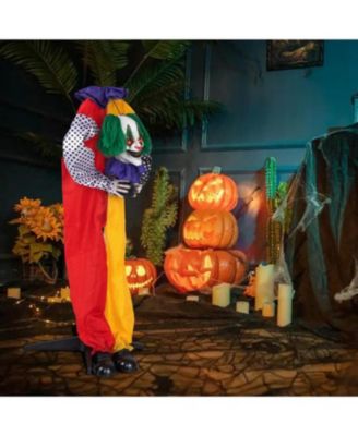 4.5ft Grins Animatronic Clown with Pre-Recorded Phrases and LED Eyes