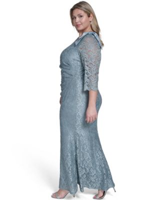 Plus Size Side Tuck Sheath Gown