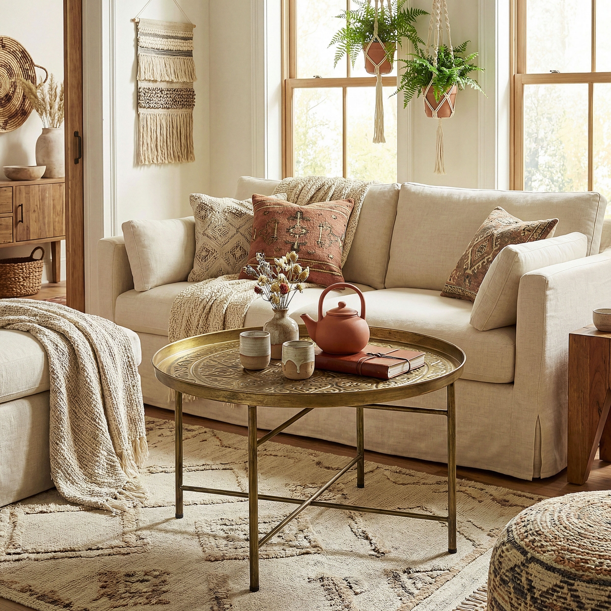 Homcom 24" Round Table with Hamme Tray Top & Metal Frame,